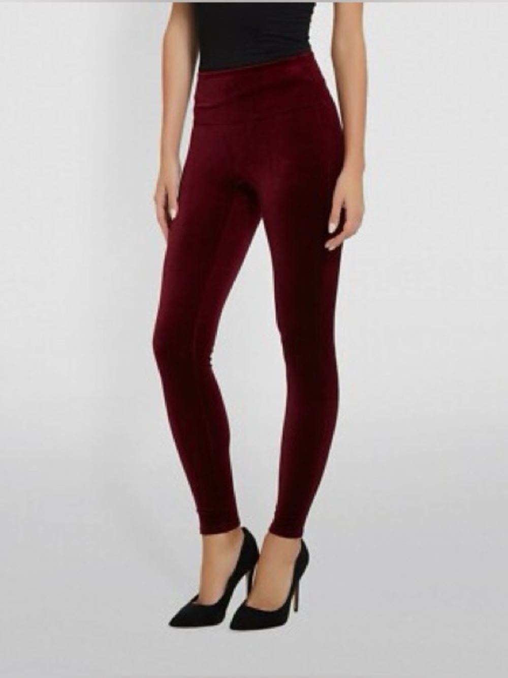 Spanx Velvet Shaping Leggings in Rich Burgundy M
